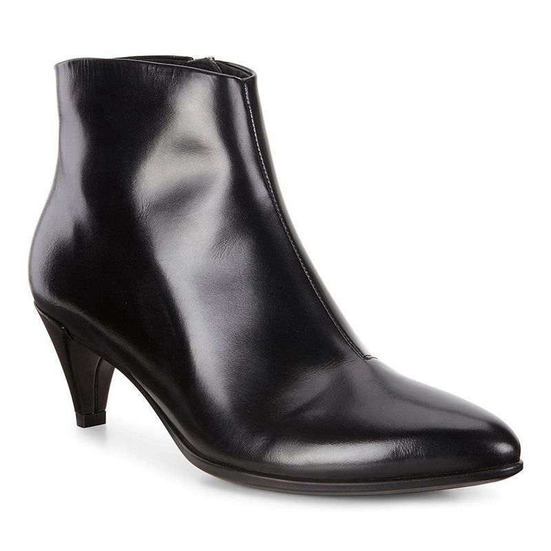 Women Boots Ecco Shape 45 Pointy Sleek - Heeled Booties Black - India EFDNQA123